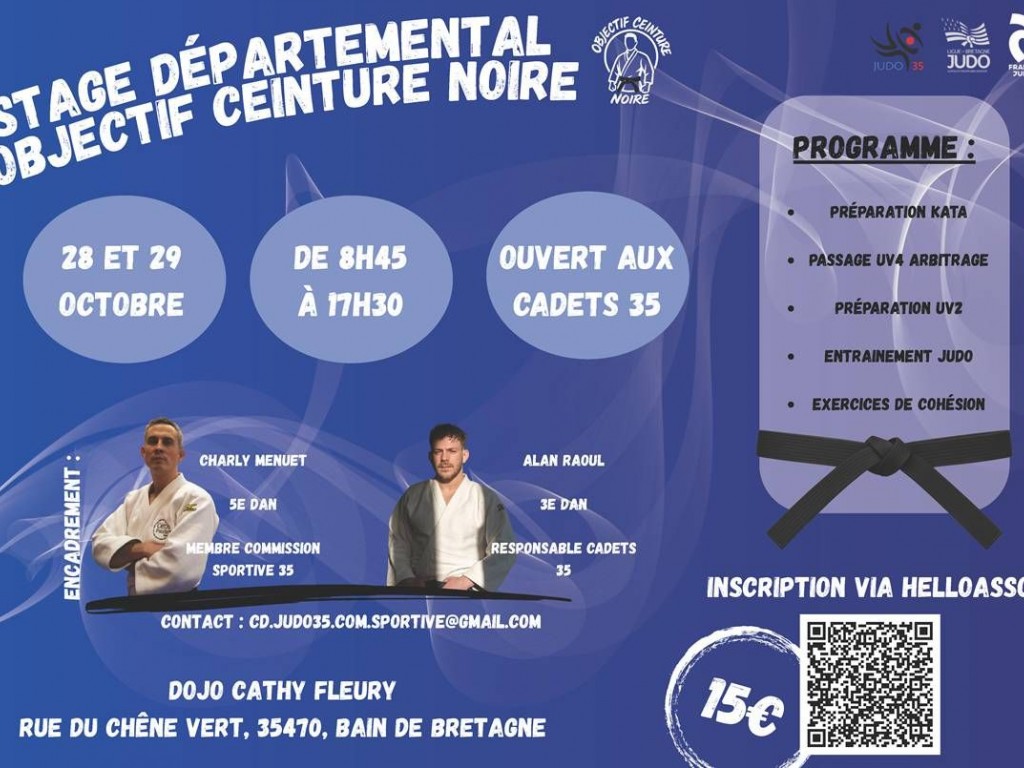 Image de l'actu 'Stage départemental cadets - Objectif ceinture noire'