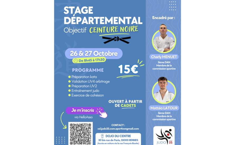 Stage départemental : Objectif ceinture noire
